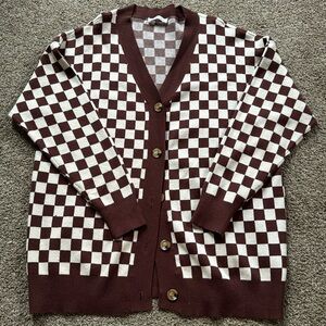 12th tribe checkered cardigan
